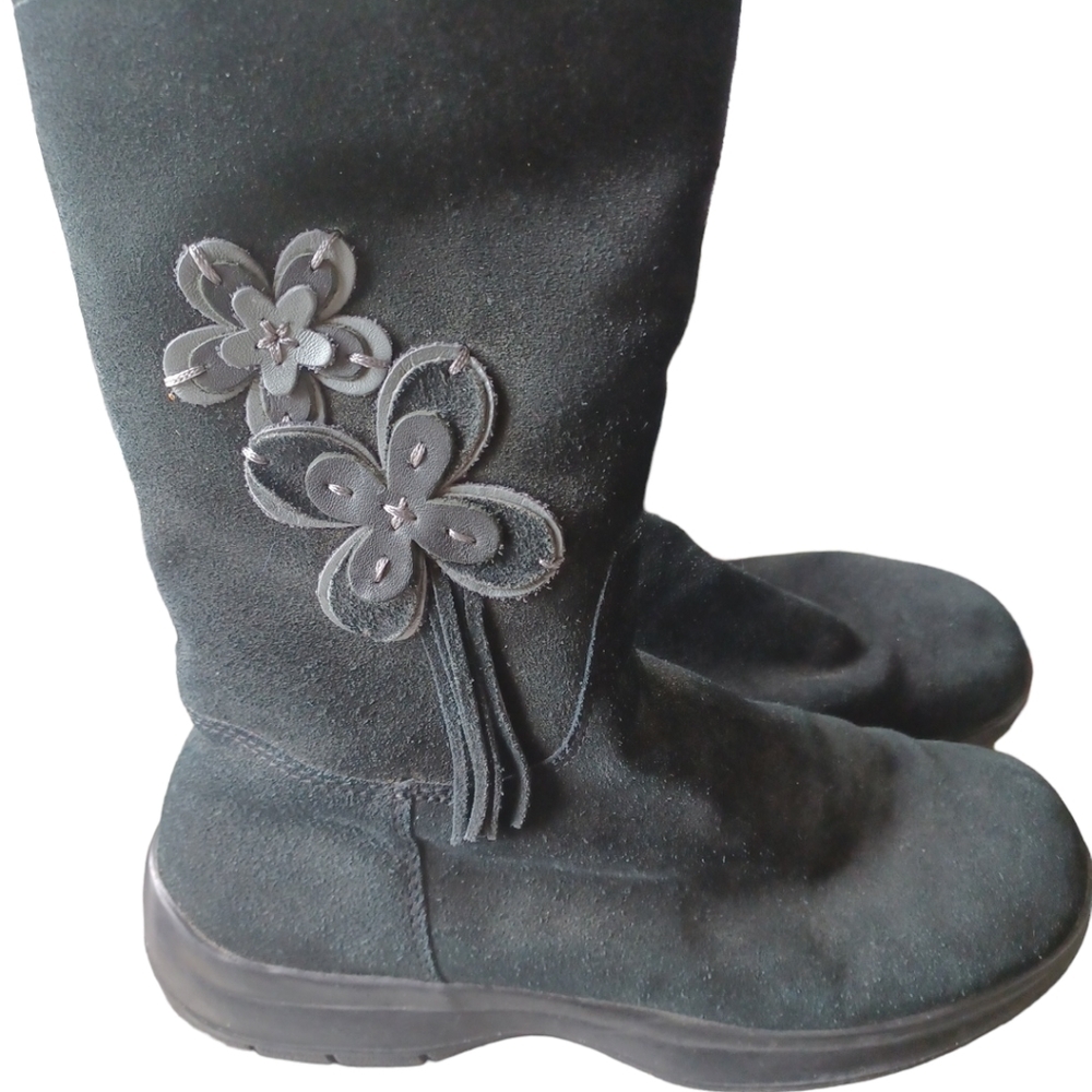 Wanderlust suede boots w. Floral design